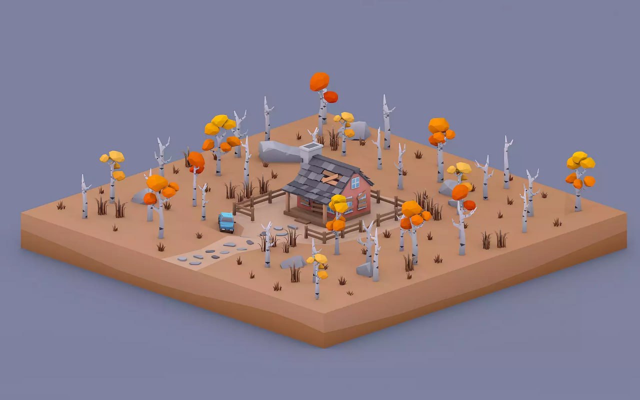 Low Poly Autumn Locations Pack📱 - изображение 2